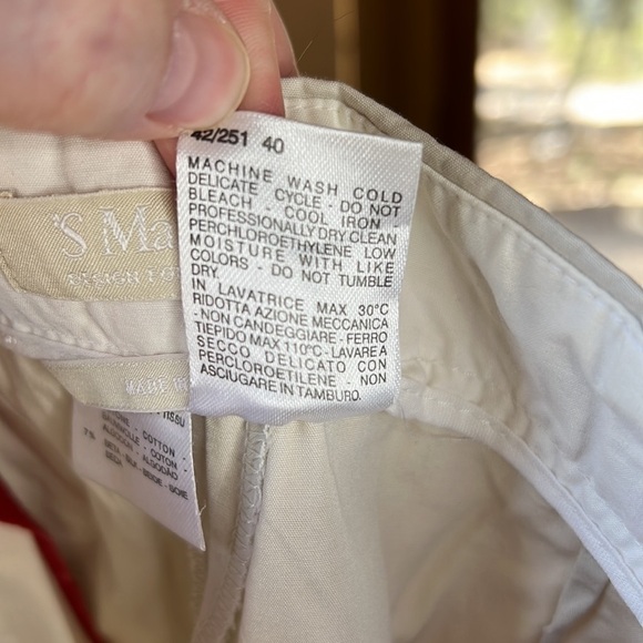 'S MAX MARA Wide-fit stretch cotton silk blend trousers Size 6 - Picture 8 of 9